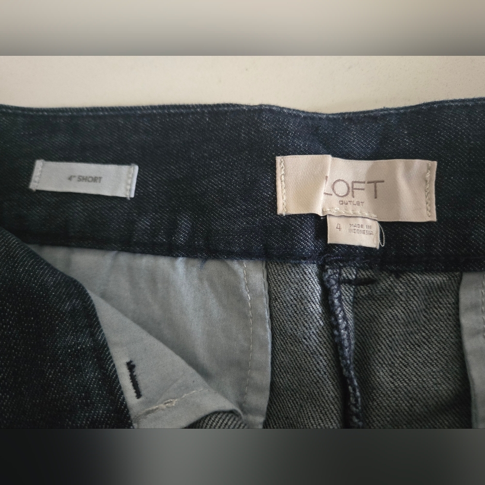 LOFT Blue Jean Shorts Classic Tailored Design - Picture 4 of 7